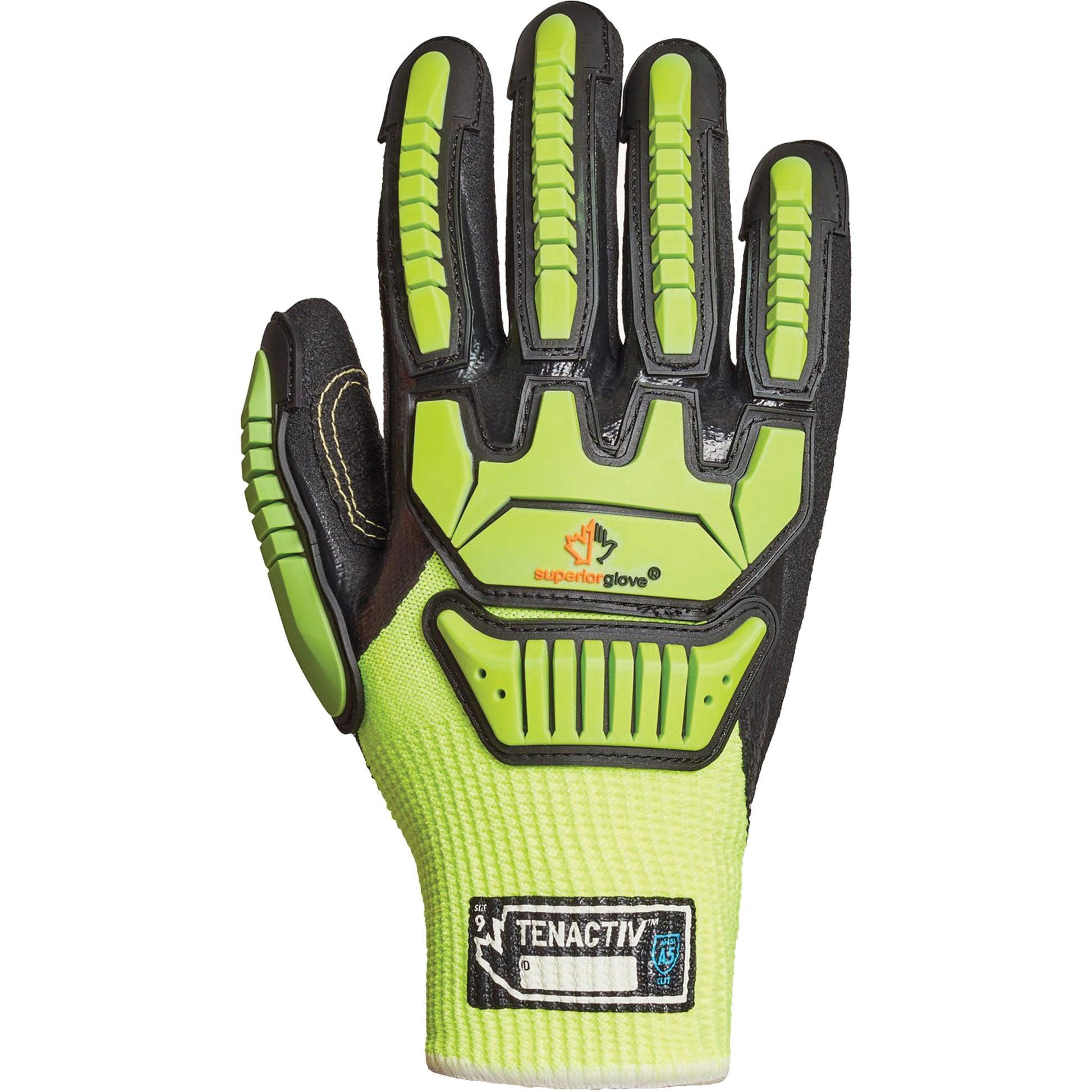 Superior Glove Works Ltd. High-Visibility Cut-Resistant Gloves, Size X-Large/10, 10 Gauge, Nitrile Coated, TenActiv™ Shell, ASTM ANSI Level A5