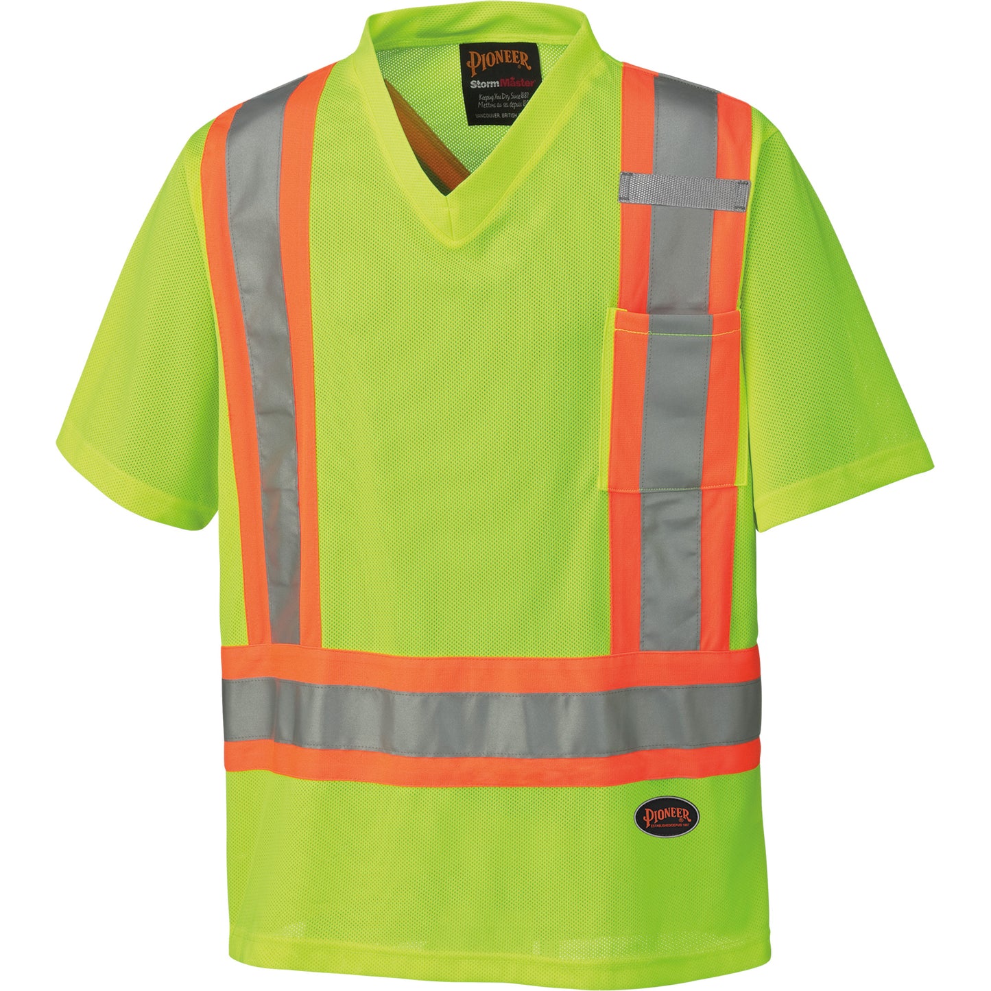 Pioneer 6989 Traffic Micro Mesh T-Shirt, Large, High Visibility Lime-Yellow