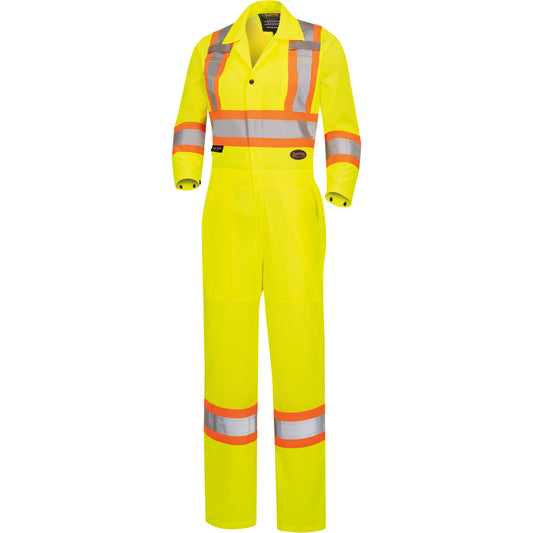 Pioneer 5999AW Women's High-Visibility Traffic Safety Coveralls, Medium, High Visibility Lime-Yellow