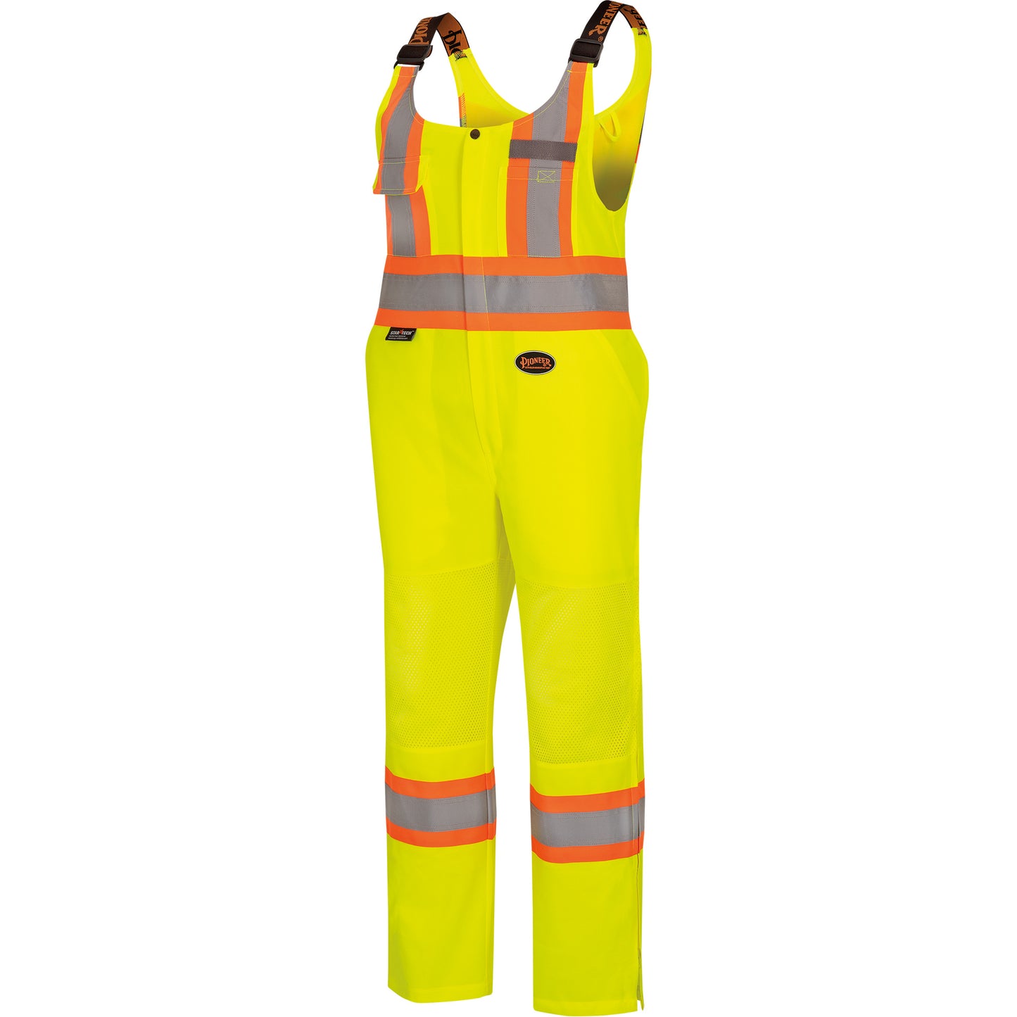 Pioneer 6000W Women's High-Visibility Traffic Safety Overalls, Polyester, Large, High Visibility Lime-Yellow