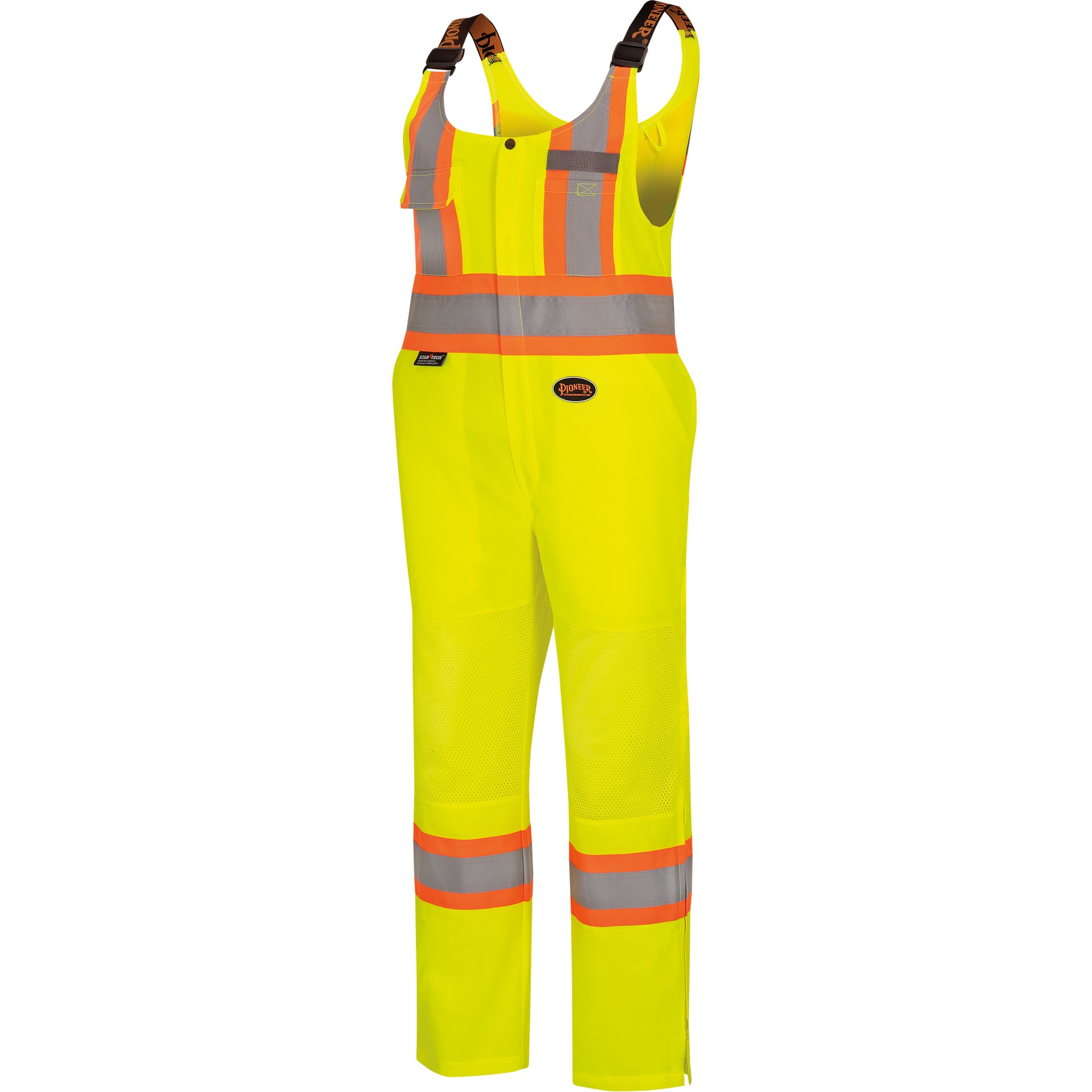 Pioneer 6000W Women's High-Visibility Traffic Safety Overalls, Polyester, Large, High Visibility Lime-Yellow