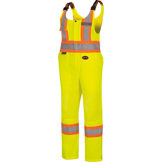 Pioneer 6000W Women's High-Visibility Traffic Safety Overalls, Polyester, Large, High Visibility Lime-Yellow