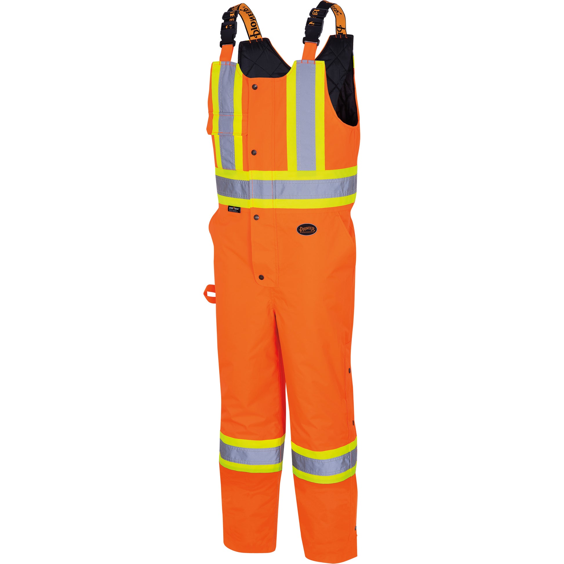 Pioneer 5040 Waterpoof Quilted Safety Overalls, Polyester, Large, High Visibility Orange