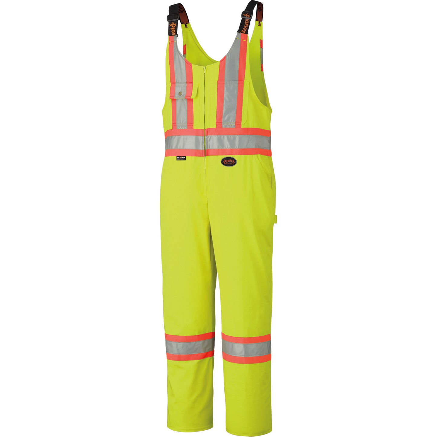 Pioneer 6616T High-Visibility Heavy-Duty Overalls, Poly-Cotton, 50 (Tall), High Visibility Lime-Yellow