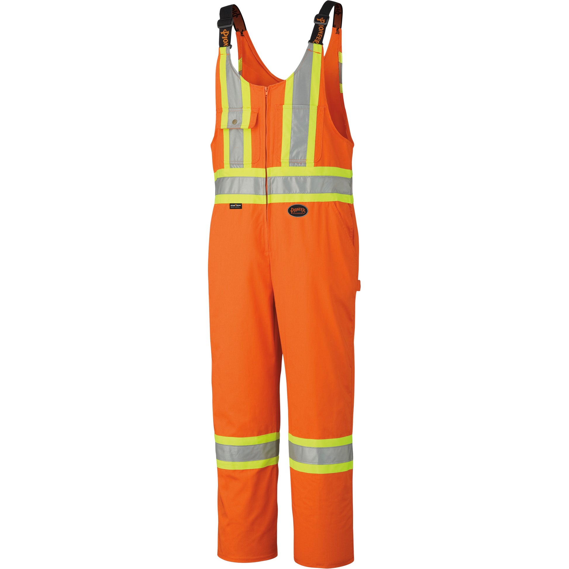 Pioneer 6617ZT High-Visibility Safety Overalls with Leg Zippers, Poly-Cotton, 42 (Tall), High Visibility Orange