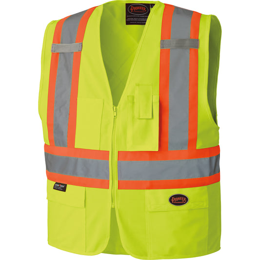 Pioneer 6689 High-Visibility Vest, High Visibility Lime-Yellow, 5X-Large, Polyester