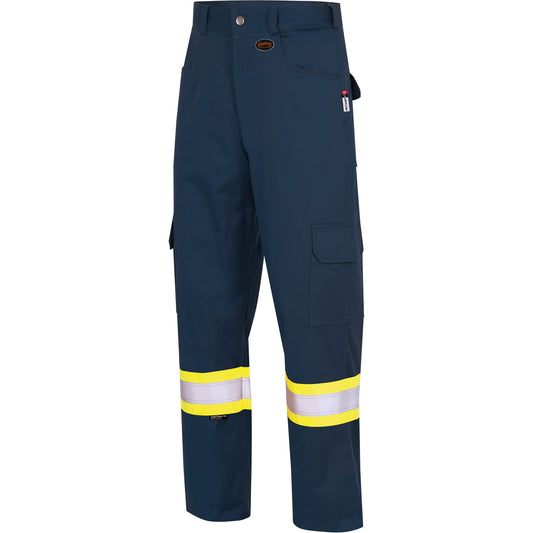 Pioneer 7764 FR-Tech® High Visibility 88/12 FR/Arc Rated Safety Cargo Pants, 40, x 34, Navy Blue