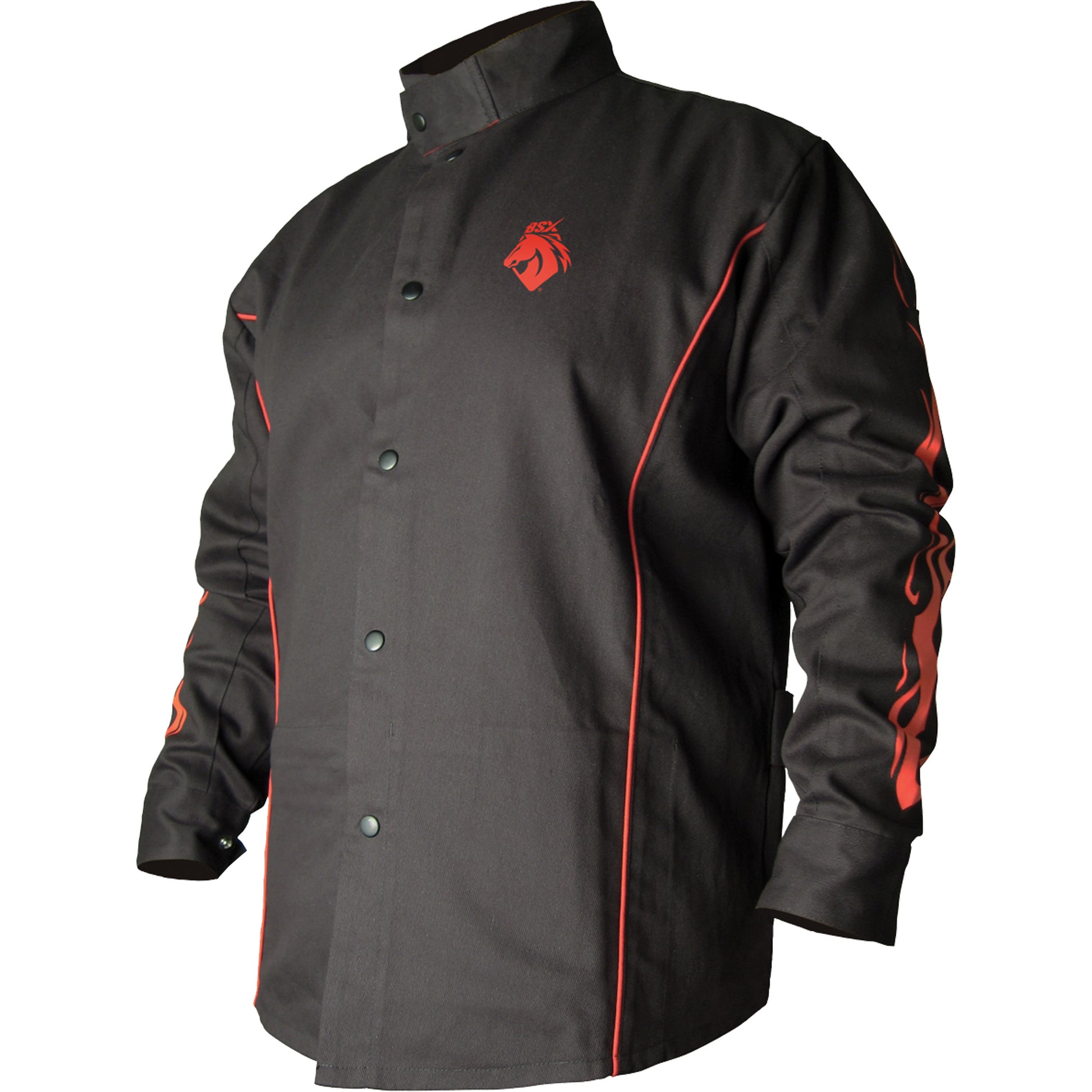  BSX® Contoured FR Welding Jacket, Cotton, Large, Black