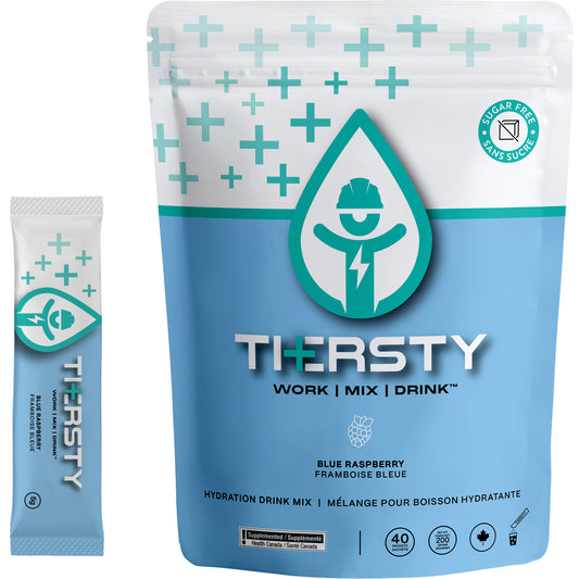 THERSTY HYDRATION Hydration Drink Mix, Single Serve, Blue Raspberry
