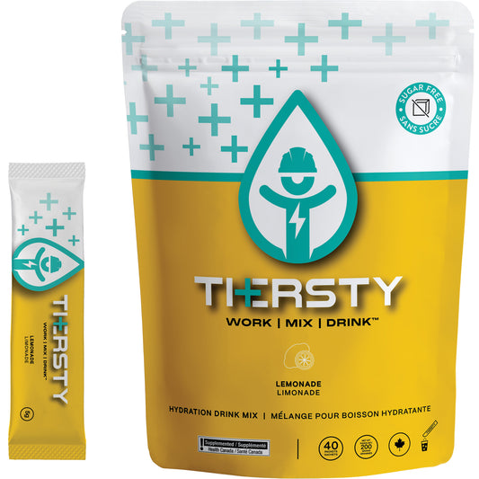 THERSTY HYDRATION Hydration Drink Mix, Single Serve, Lemonade