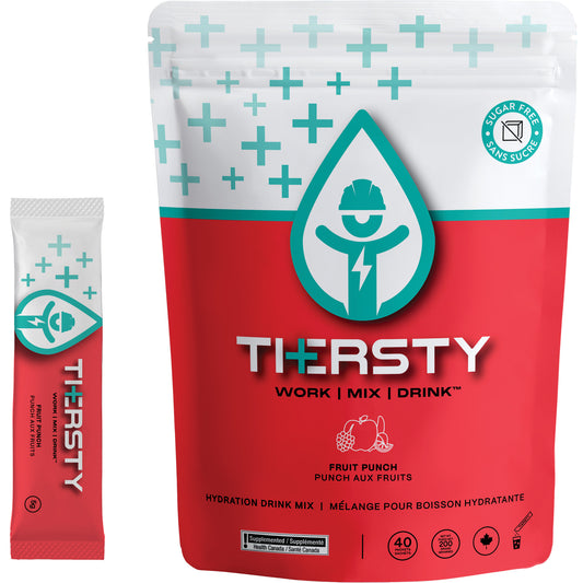 THERSTY HYDRATION Hydration Drink Mix, Single Serve, Fruit Punch
