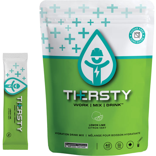 THERSTY HYDRATION Hydration Drink Mix, Single Serve, Lemon-Lime