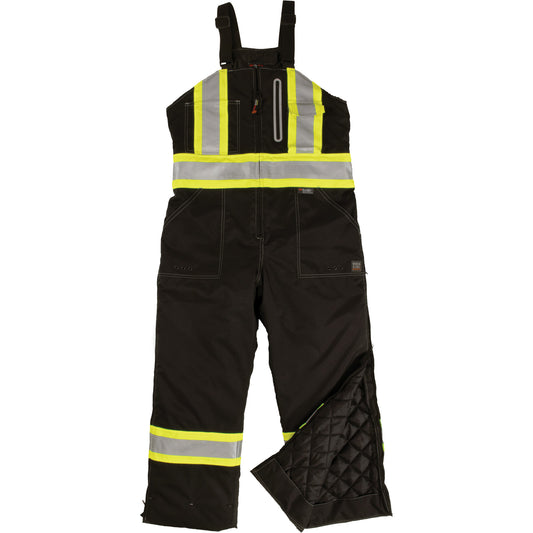 Tough Duck Ripstop Insulated Safety Bib Overall, Polyester, Small, Black