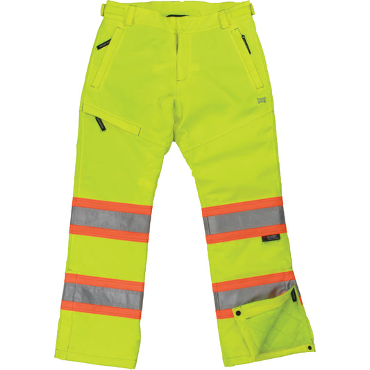 Tough Duck Women’s Insulated Flex Safety Pant, Polyester, Small, High Visibility Lime-Yellow