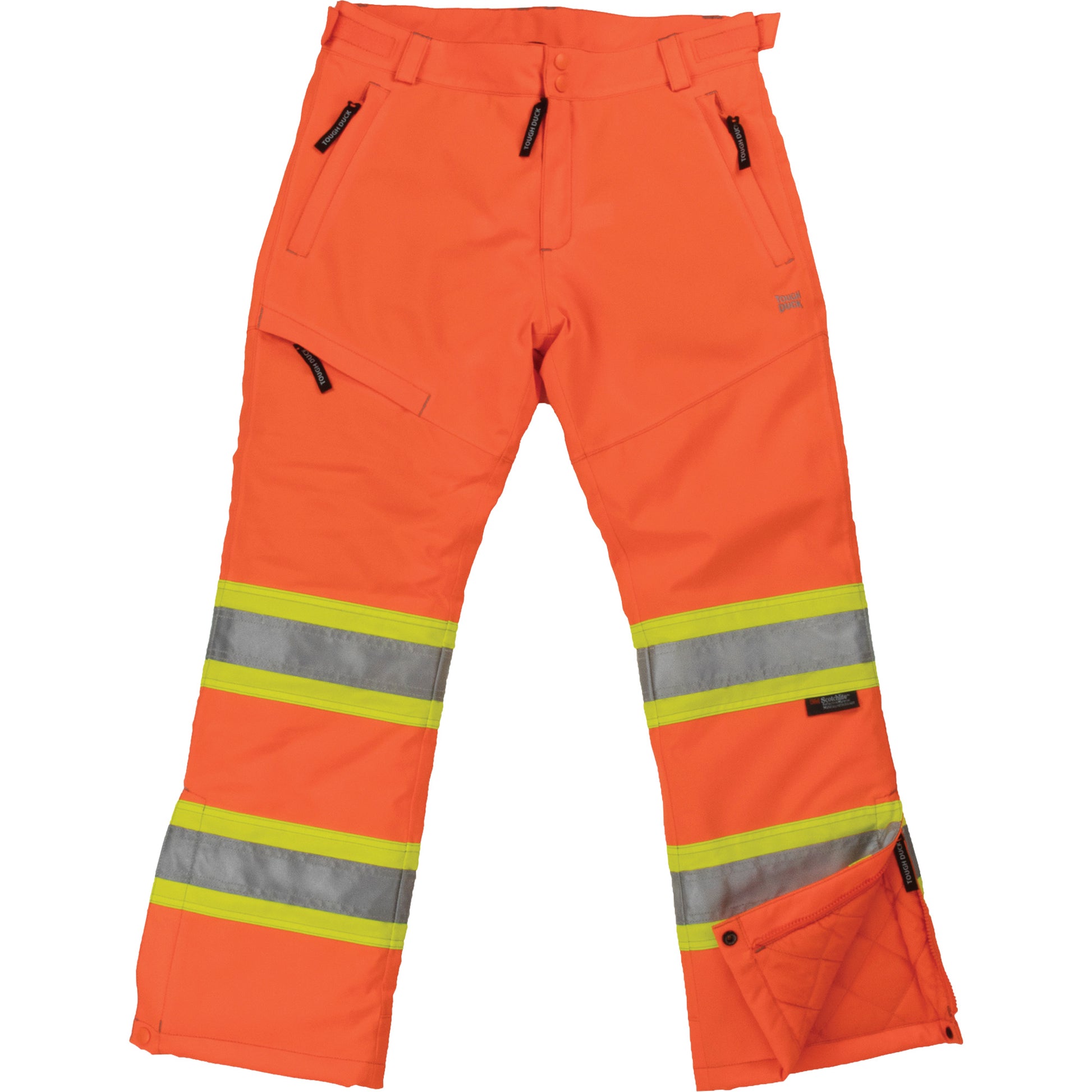 Tough Duck Women’s Insulated Flex Safety Pant, Polyester, Small, High Visibility Orange