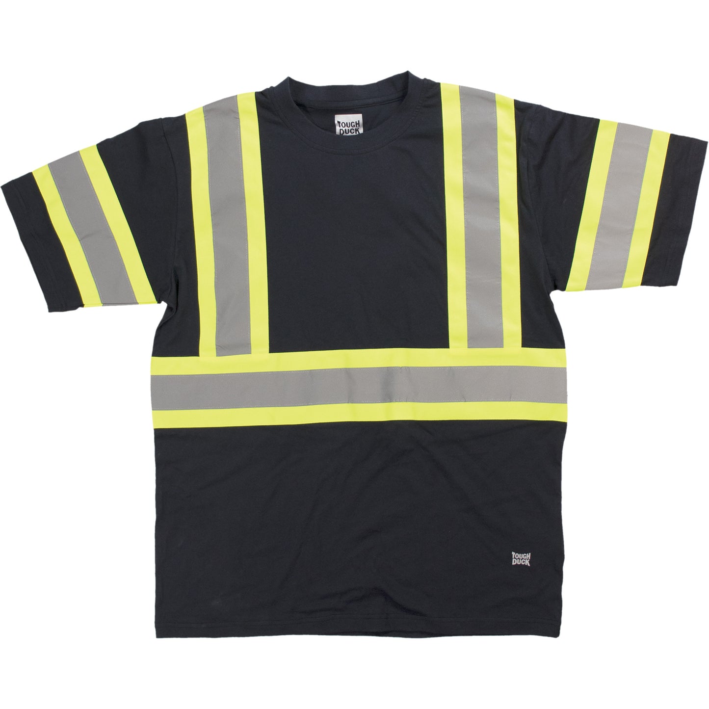 Tough Duck Short Sleeve Safety T-Shirt, Cotton, X-Small, Black
