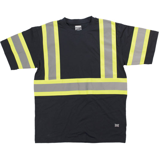Tough Duck Short Sleeve Safety T-Shirt, Cotton, X-Small, Black