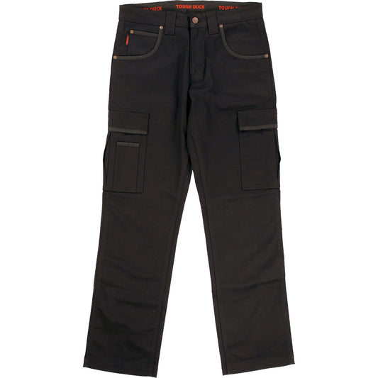 Tough Duck WP101 Work Pants, Cotton/Spandex, Black, Size 8, 32 Inseam