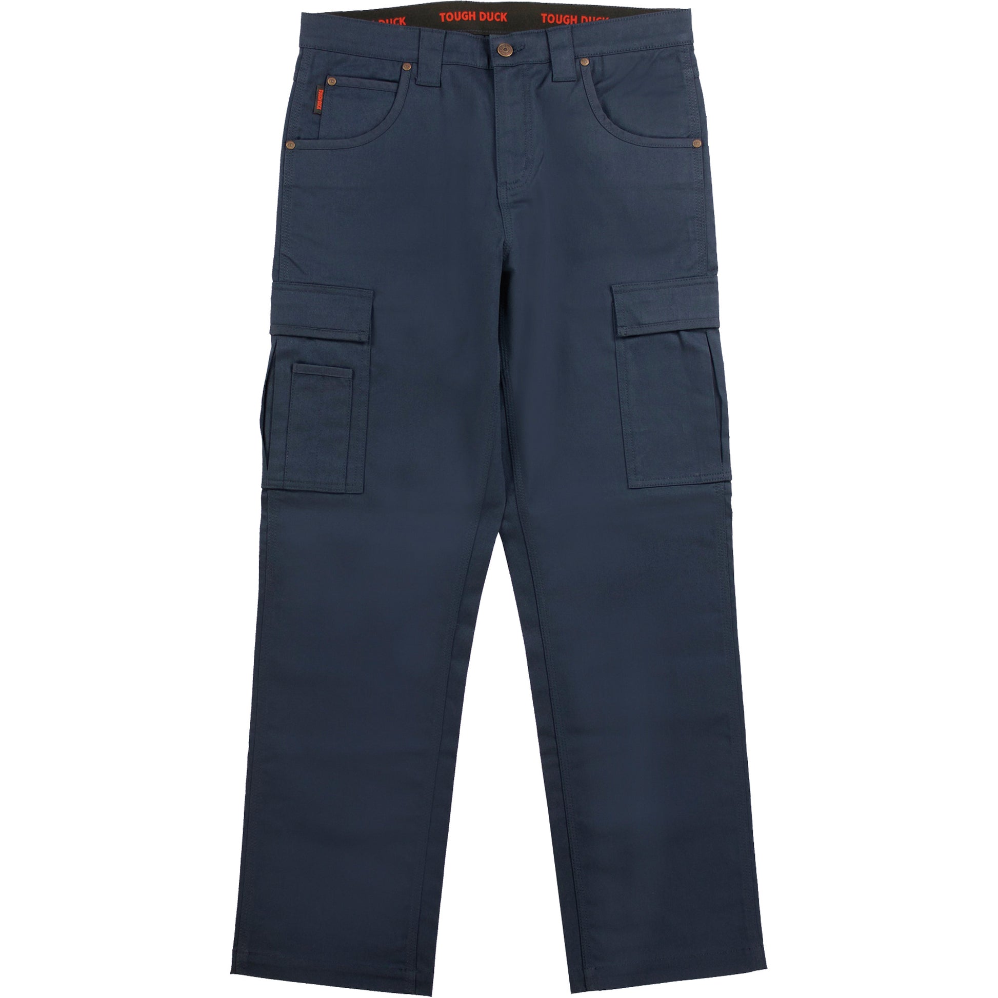 Tough Duck WP101 Work Pants, Cotton/Spandex, Navy Blue, Size 14, 32 Inseam