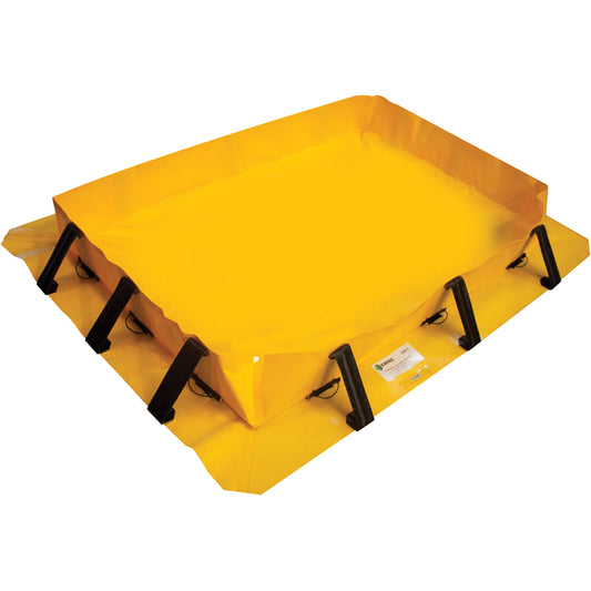 Enpac Stinger Yellow Jacket Spill Berm, 180 US gal. Capacity, 6' W x 8' L x 8" H, Snap-Up Bracket