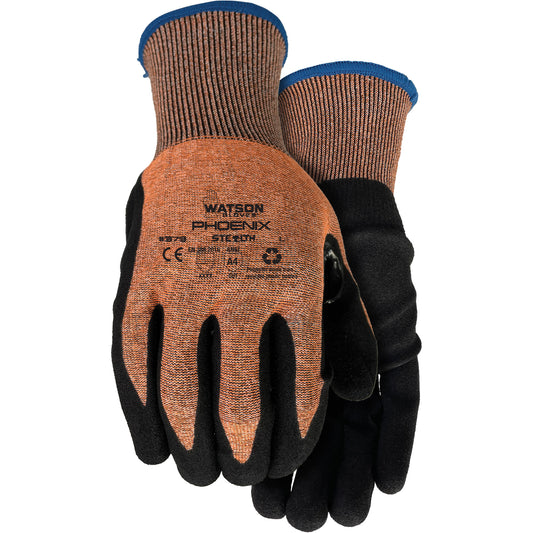 Watson Gloves Stealth Phoenix Cut-Resistant Gloves, Size 2X-Large, 18 Gauge, Nitrile Coated, Polyester/HPPE Shell, ASTM ANSI Level A4