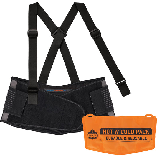 Ergodyne Proflex 1675 Back Support Brace with Cooling/Warming Pack, Spandex, Small