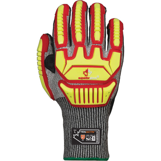 Superior Glove Works Ltd. STAGBMPVB Impact Resistant Gloves with ErgoHyde Palms, Size 3X-Large, 13 Gauge, TenActiv™/Engineered Yarn Shell, ASTM ANSI Level A7