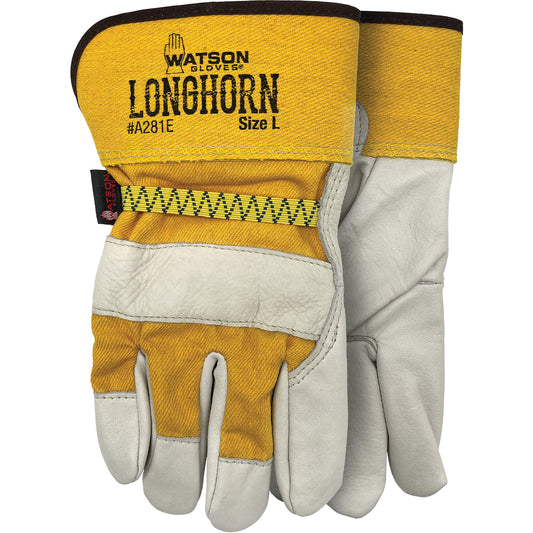 Watson Gloves Longhorn Fitters Gloves, Medium, Grain Cowhide Palm
