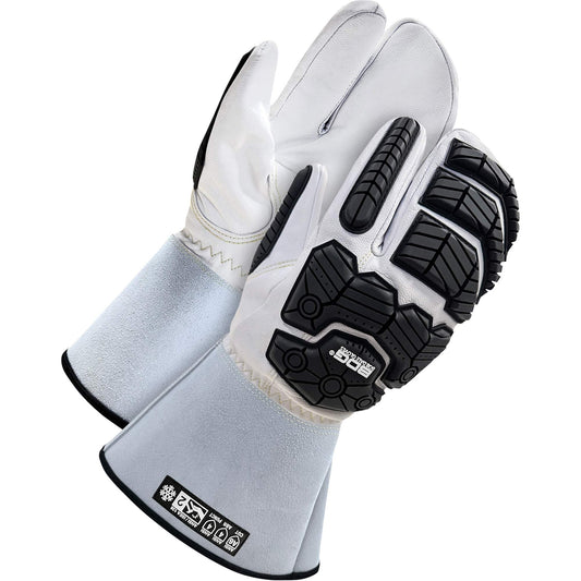 Bob Dale Gloves Lined 1-Finger Mitt with 5" Cuff, Size Medium, Goatskin Shell, ASTM ANSI Level A6