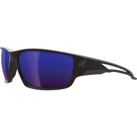 Edge Safety Eyewear Kazbek Safety Glasses, Blue Mirror Lens, Anti-Scratch/Polarized, ANSI Z87+/MCEPS GL-PD 10-12/Meets/Exceeds CSA Z94.3