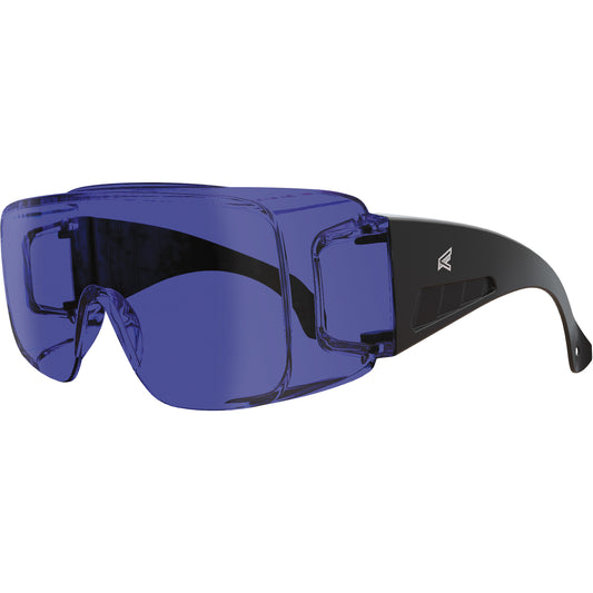 Edge Safety Eyewear Ossa Safety Glasses, Blue Lens, Anti-Scratch, ANSI Z87+/MCEPS GL-PD 10-12/Meets/Exceeds CSA Z94.3