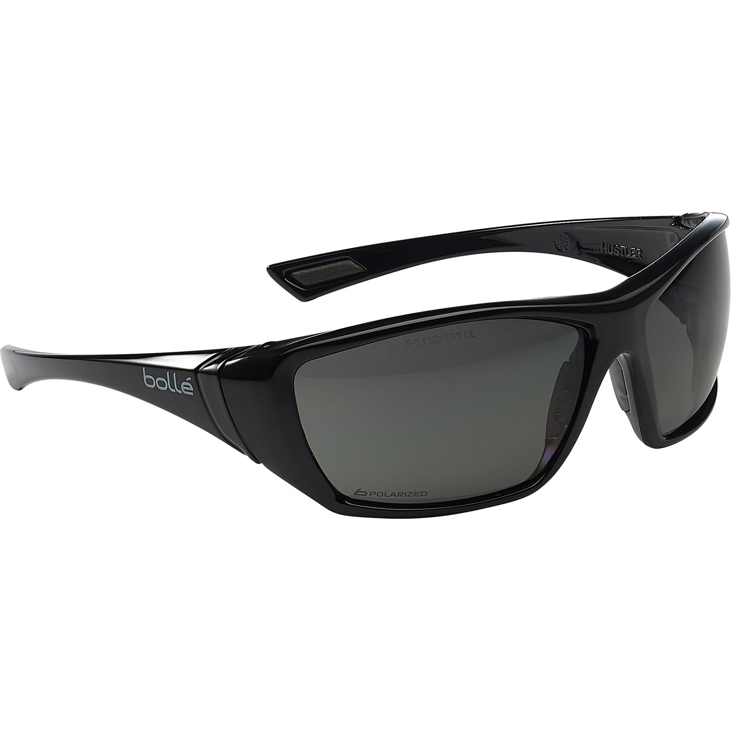 Bollé Safety Hustler Hydrophobic Wraparound Safety Glasses, Smoke Lens, Anti-Fog/Anti-Scratch, Meets/Exceeds CSA Z94.3