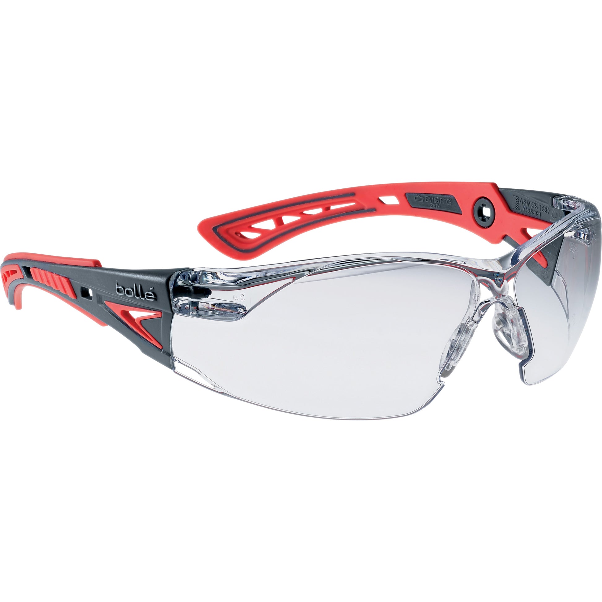 Bollé Safety Rush+ Small Safety Glasses, Clear Lens, Anti-Fog/Anti-Scratch
