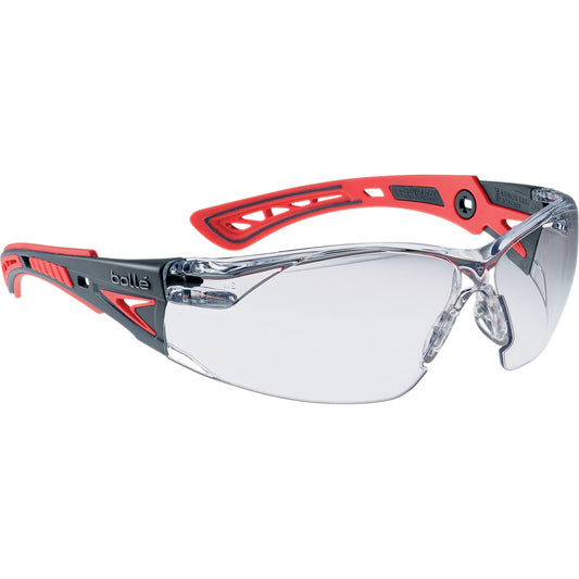 Bollé Safety Rush+ Small Safety Glasses, Clear Lens, Anti-Fog/Anti-Scratch