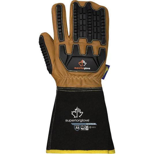 Superior Glove Works Ltd. Endura® 361GTXLVB Cold-Rated Impact & Cut Resistant Winter Mitts, Size X-Small, Goatskin/Thinsulate™/TenActiv™/Cowhide Shell, ASTM ANSI Level A8