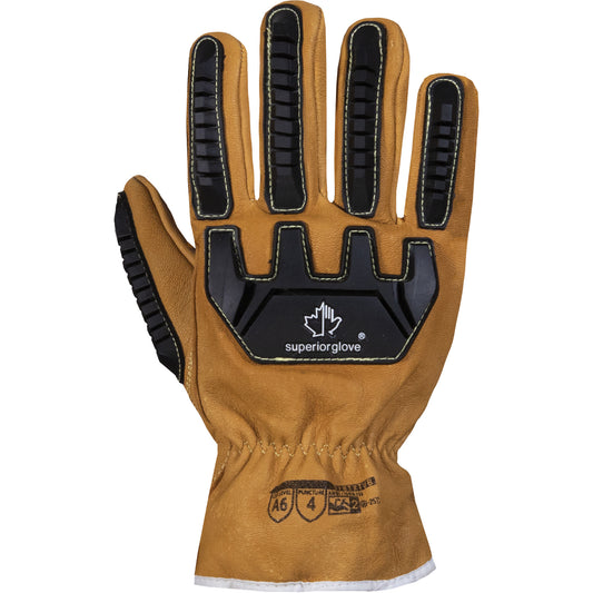 Superior Glove Works Ltd. Endura® 378TXTVB Cold-Rated Impact & Cut Resistant Winter Gloves, Size Large, Goatskin/Thinsulate™/TenActiv™ Shell, ASTM ANSI Level A6