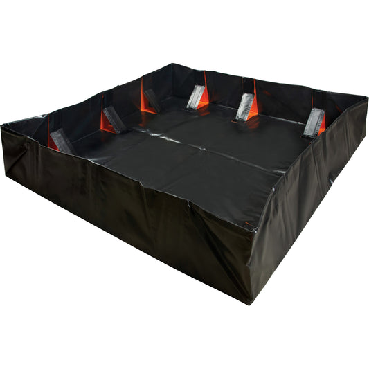 Zenith Safety Products IBX Wall Pop-Up Berm, 4488 US gal. Capacity, 12' W x 50' L x 12" H, Snap-Up Bracket