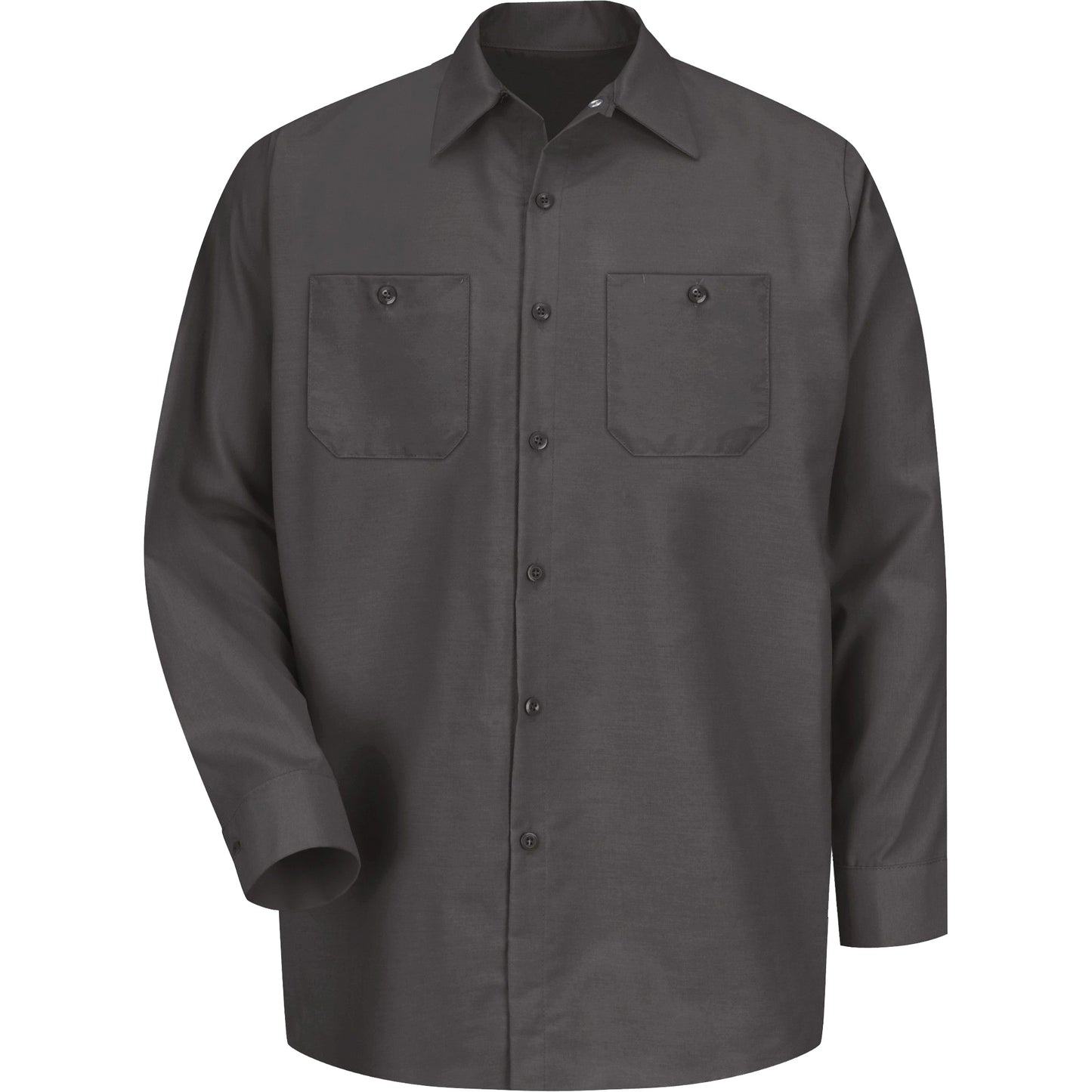 Red Kap Long Sleeve Industrical Work Shirt, Men's, Large, Charcoal