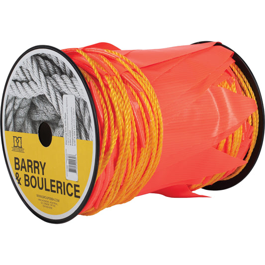 Barry & Boulerice Warning Line with Flags, 328' L, Orange