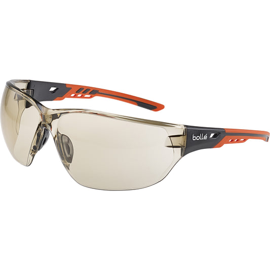 Bollé Safety NESS+ Wraparound Safety Glasses, Copper Lens, Anti-Fog