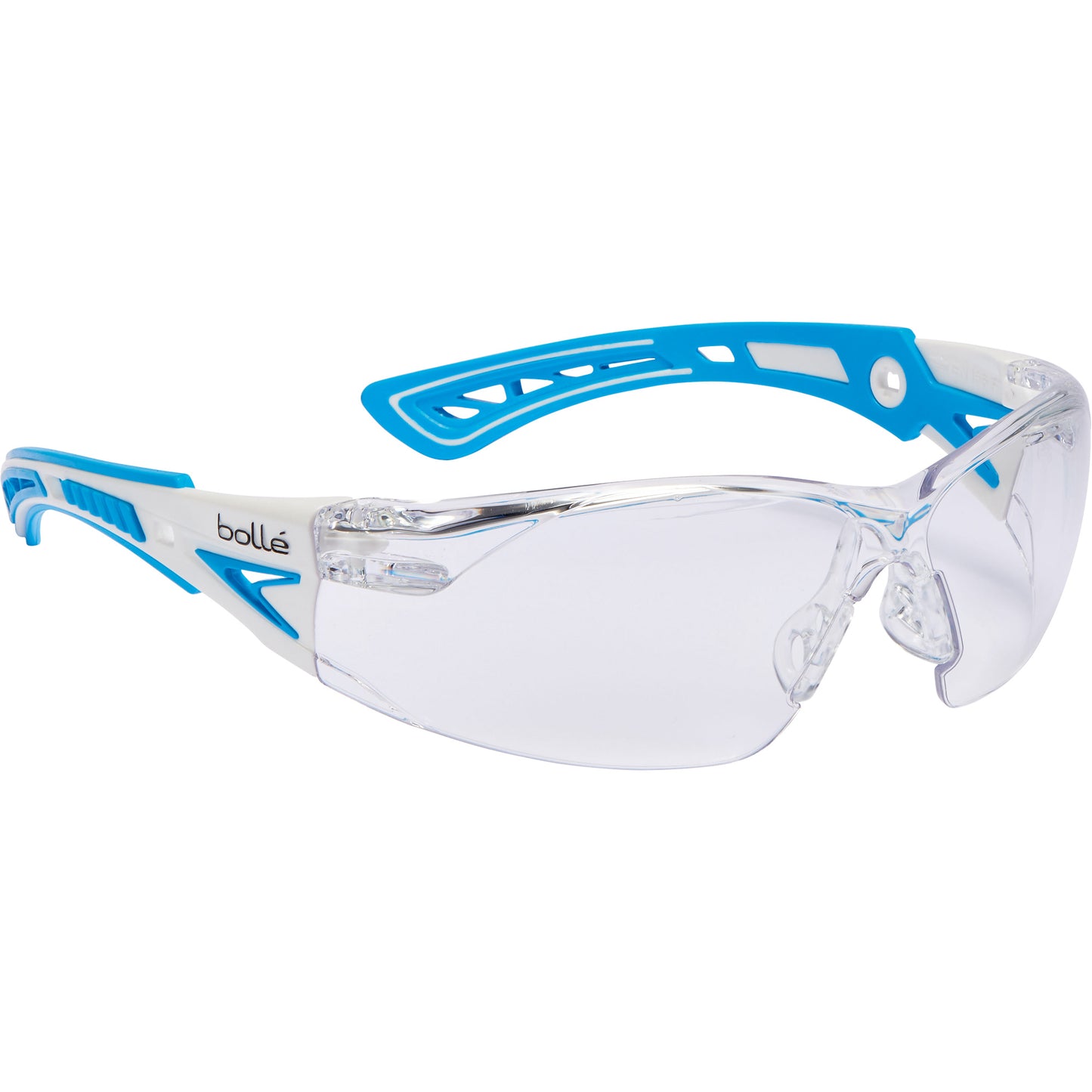 Bollé Safety RUSH+ Safety Glasses, Clear Lens, Anti-Fog/Anti-Scratch, ANSI Z87+/Meets/Exceeds CSA Z94.3