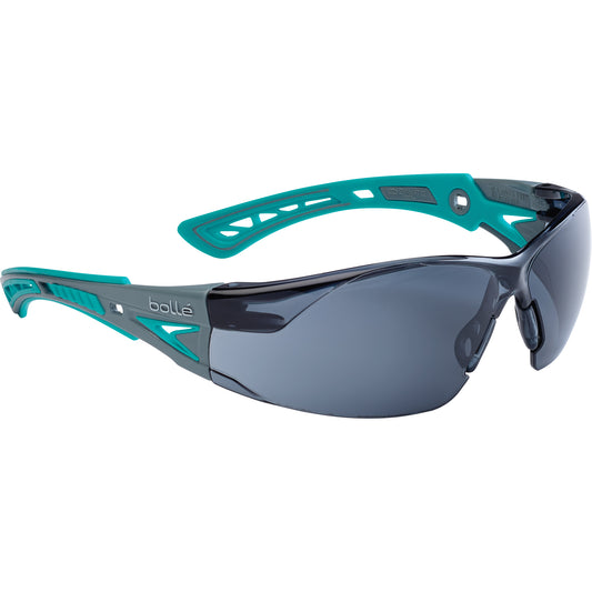 Bollé Safety RUSH+ Small Safety Glasses, Smoke Lens, Anti-Fog/Anti-Scratch
