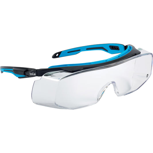 Bollé Safety TRYON OTG Ultra-Wraparound Safety Glasses, Clear Lens, Anti-Fog/Anti-Scratch
