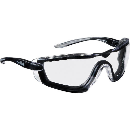 Bollé Safety Cobra Hybrid Wraparound Safety Glasses, Clear Lens, Anti-Fog/Anti-Scratch