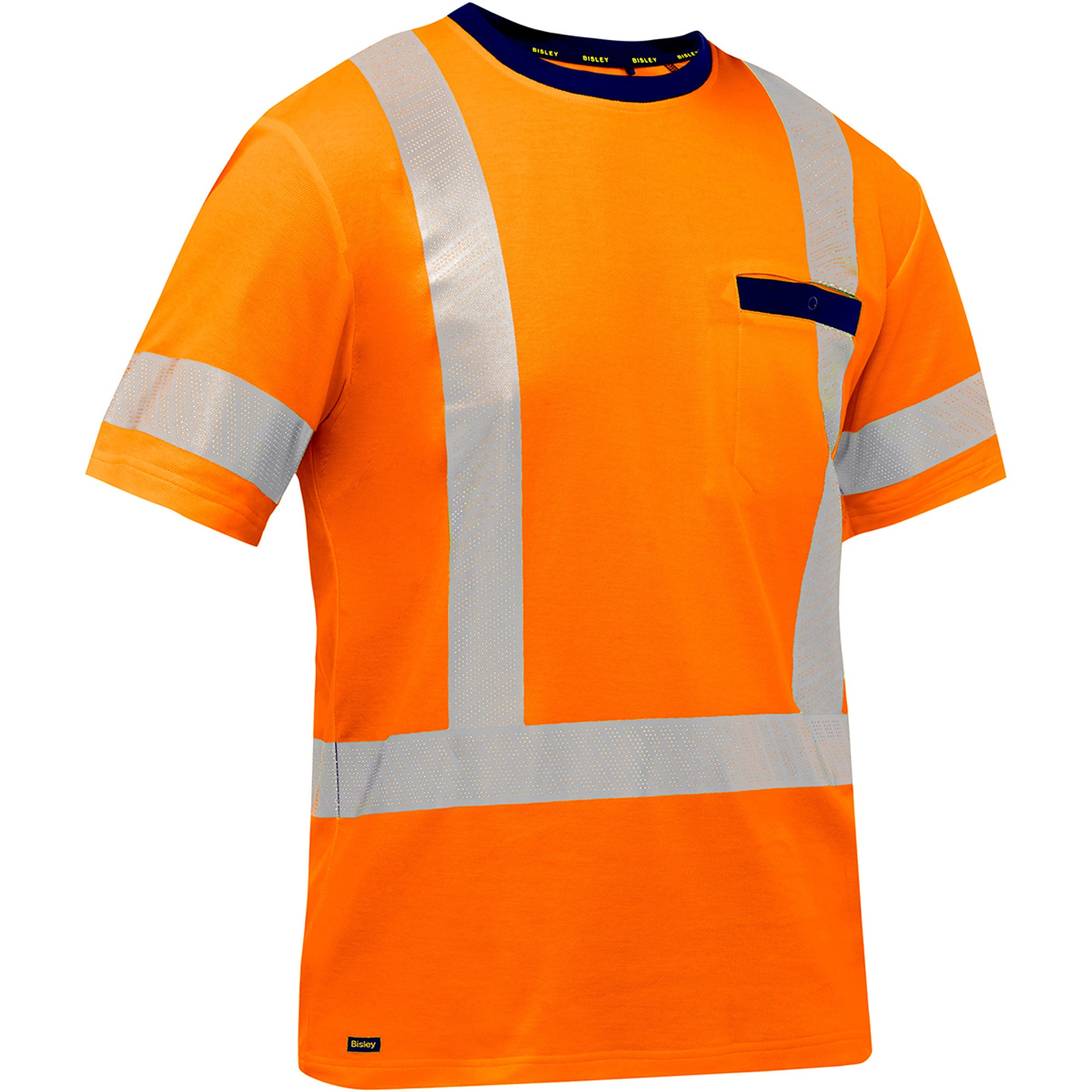 Protective Industrial Products Bisley® X-Back Short Sleeve Shirt, Poly-Cotton, 3X-Large, High Visibility Orange