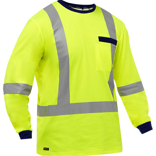 Protective Industrial Products Bisley® X-Back Long Sleeve Shirt, Poly-Cotton, X-Large, High Visibility Lime-Yellow
