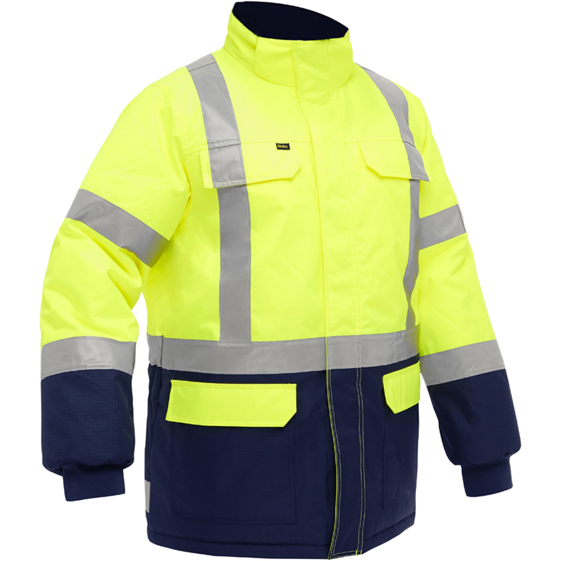 Protective Industrial Products Bisley® X-Back Extreme Cold Jacket with Navy Bottom, Polyester, High Visibility Lime-Yellow, 4X-Large