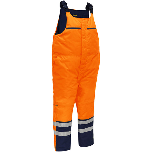 Protective Industrial Products Bisley® Extreme Cold Bib Overall, Polyester, Medium, High Visibility Orange