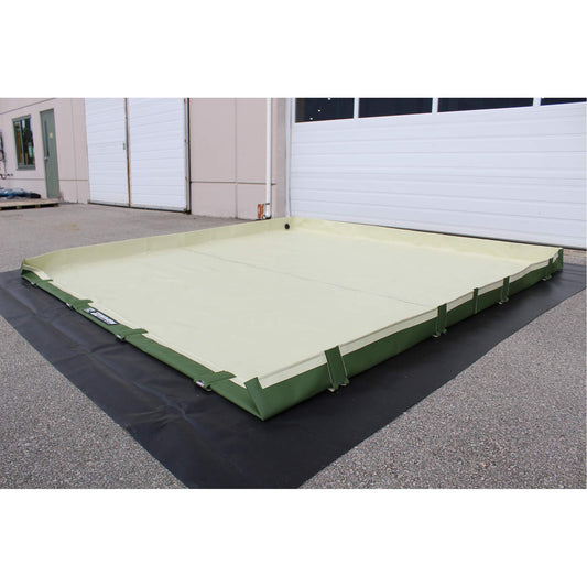 SEI Industries Easy-Riser Insta-Berm, 1870 US gal. Capacity, 10' W x 50' L x 6" H, Hinge Bracket