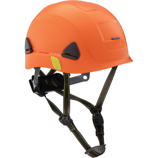 Honeywell Fibre Metal Climbing Style Safety Helmet, Non-Vented, Ratchet, High Visibility Orange